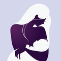 Beautiful mother silhouette with baby