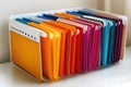 Card index system organizing information with colorful files Royalty Free Stock Photo