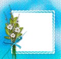 Card for invitation or congratulation with bunch of flowers Royalty Free Stock Photo