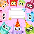 Card, invitation, frame baby animals Royalty Free Stock Photo