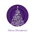 Card, Invitation, Poster, Banner, Flyer, Placard Design with Christmas Tree Composition, Vector Illustration Royalty Free Stock Photo