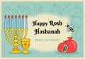 Card for Jewish new year holiday. Rosh Hashanah