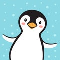 card for kids with cute penguin Royalty Free Stock Photo