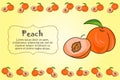 Card for kitchen notes. Blank with peach ornament. Kitchen card.