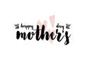 Card with lettering happy mothers day. Vector illustration in scandinavian style with decorative framing isolated on white backgro