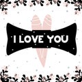 Card with lettering i love you in scandinavian style. Vector illustration Royalty Free Stock Photo