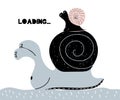 Card with lettering Loading in scandinavian style. Vector illustration