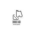Card logo, simple horse head vector design Royalty Free Stock Photo