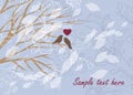 Card with lovely birds and beautiful floral ornament Royalty Free Stock Photo