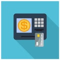 Card Machine simpel modern flat icons vector collection of business Royalty Free Stock Photo