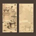 Card, menu with sketch of coffe set Royalty Free Stock Photo