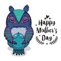 Card for Mothers Day with owls