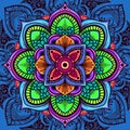 Card multicolor mandala