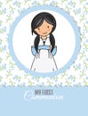 Card my first communion girl Royalty Free Stock Photo