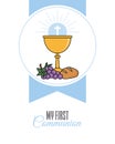 Card my first communion invitation Royalty Free Stock Photo