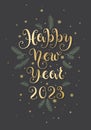 Happy New Year 2023 card, poster.