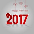 Card new year red rooster 2017 Royalty Free Stock Photo