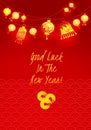 Card for New Year`s greeting in ÃÂÃÂ¡hinese style. Royalty Free Stock Photo