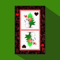 Card New Year`s poker. illustration
