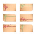 Card notes with gift bows Royalty Free Stock Photo