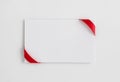 Card notes with red ribbons Royalty Free Stock Photo
