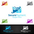 Card Online Secure Payment Logo for Security Online Shopping. Financial Transaction. Sending Money. Mobile Banking Service