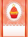 Card with party cupcake