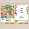 Card with Pattern of Colorful Lozenges Royalty Free Stock Photo