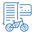 card payment bicycle services doodle icon hand drawn illustration