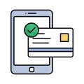 Card payment Fill color vector icon which can easily modify or edit
