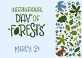 Card with phrase International Day of Forests