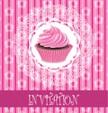 Card with pink cupcake