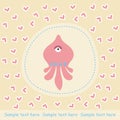 Card with pink octopus