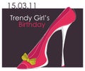 Card with pink trendy shoe