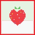 Card with pixel strawberry