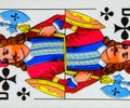 Card playing jack of clubs, suit of