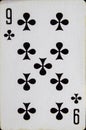Card playing nine clubs, suit clubs