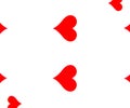 Card playing six of hearts, suit of hearts