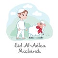 Card or poster design for Eid Al-Adha Mubarak festival to celebrate the willingness