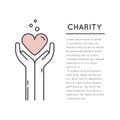 Card or Poster Template with Charity and Fundraising Objects