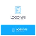Card, Presentation, Report, File Blue outLine Logo with place for tagline