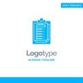 Card, Presentation, Report, File Blue Solid Logo Template. Place for Tagline