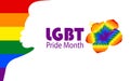 LGBT Pride Month. A flower in the symbolic colors of the rainbow.