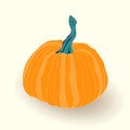 Card with pumpkin on white background.