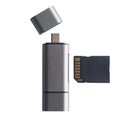 Card Reader OTG Type-C USB 3.0 2in1 for all types of smartphones with type-C connectors and USB connectors on white background