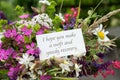 Card for recovery with meadow flowers