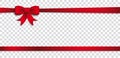 Card Red Ribbon Bow Header Transparent Royalty Free Stock Photo