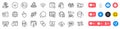Card, Refresh website and Global business line icons pack. For web app. Social media icons. Vector