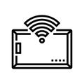 card with rfid technology wireless access line icon vector illustration