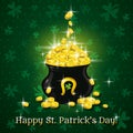 Card for St. Patricks Day with text and pot with g